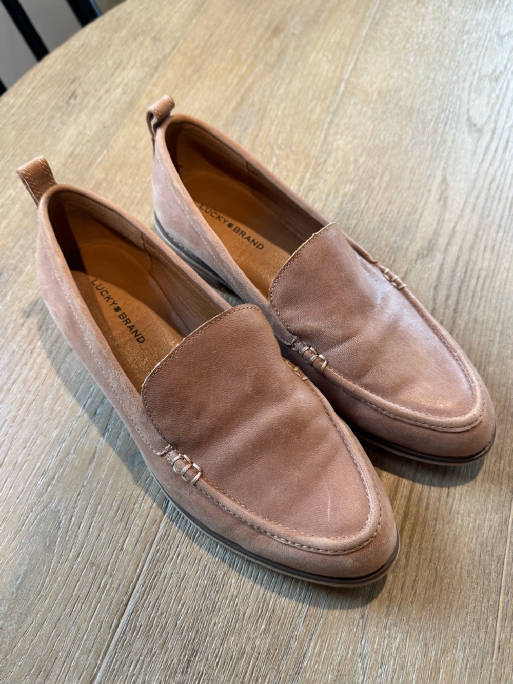 Lucky Brand Women’s 8.5 Erlasida Tan Leather Loafers